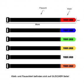 bedruckte Klettbänder mit Umlenköse Haken und Flausch a...